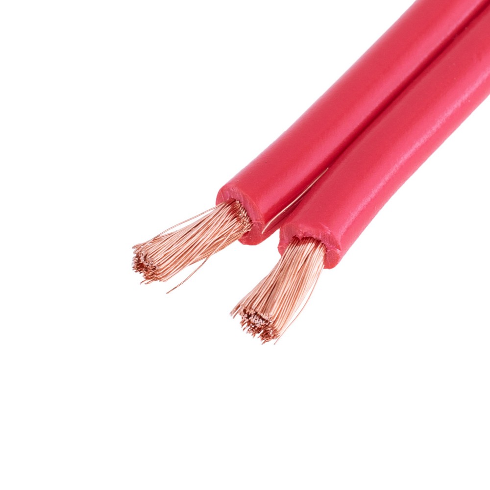 Провід живлення плоский 2-жильний 12AWG (4mm² PVC, 212/0.15/AS) червоний з чорною полоскою Провід живлення плоский 2-жильний 12AWG (4mm² PVC, 212/0.15/AS) червоний з чорною полоскою