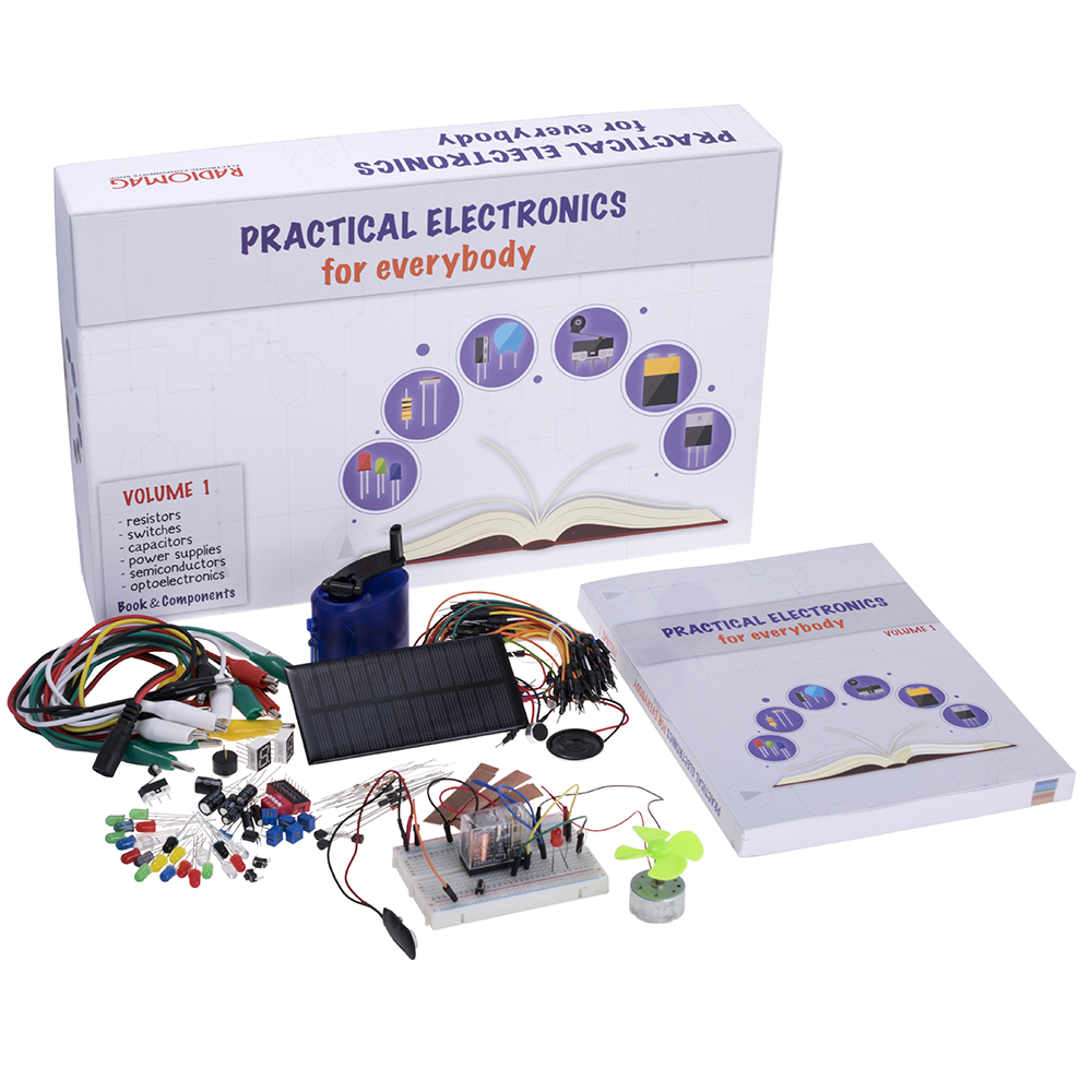 The learning package "Practical Electronics for everybody vol.1" + experiments Englisch