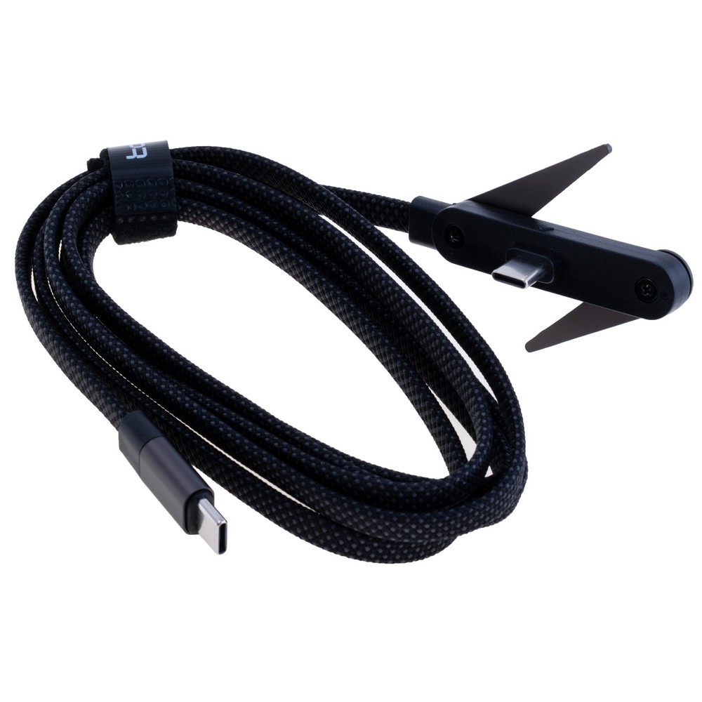 Провід з підставкою USB type-C / USB type-C 100W, чорний, 1,5 метра, 40100147 Провід з підставкою USB type-C / USB type-C 100W, чорний, 1,5 метра, 40100147