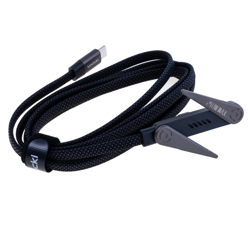 Провід з підставкою USB type-C / USB type-C 100W, чорний, 1,5 метра, 40100147 Провід з підставкою USB type-C / USB type-C 100W, чорний, 1,5 метра, 40100147