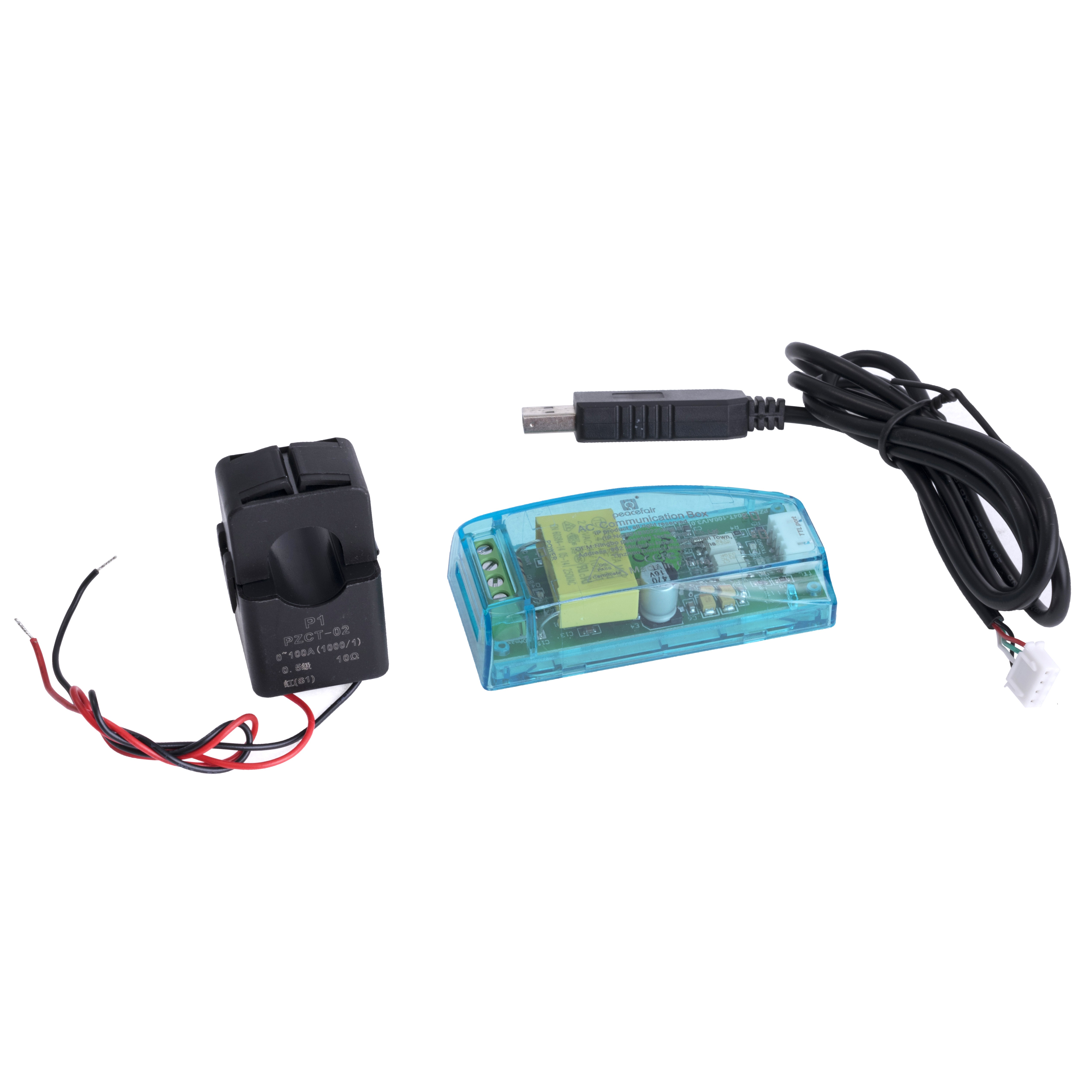 Измеритель мощности PZEM-004T с разъемным ТТ и USB проводом, в корпусе (Peacefair) 80-260VAC, 100A Измеритель мощности PZEM-004T с разъемным ТТ и USB проводом, в корпусе (Peacefair) 80-260VAC, 100A