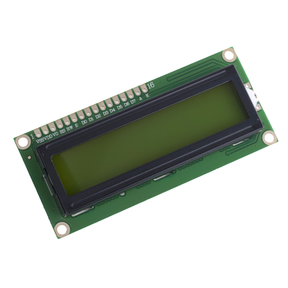 QC1602A 16x2 Character LCD Display желтая подсветка (на контроллере HD44780)