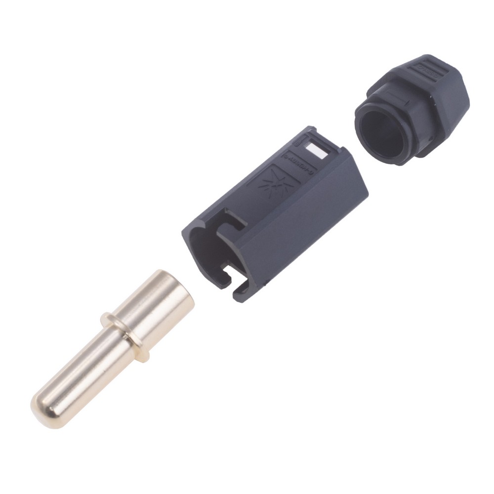 QS8H роз'єм (QS,  тато, чорний, під обжим)