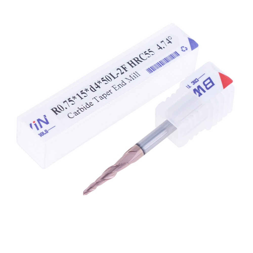 Фреза конусна сферична R0.75*15*d4*50L-2F HRC55 4.74°