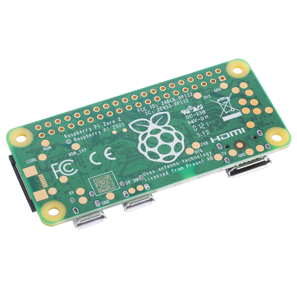 Raspberry Pi Zero 2W (1GHz Cortex-A53, 512MB LPDDR2, Bluetooth 4.2 + BLE + 802.11b/g/n)