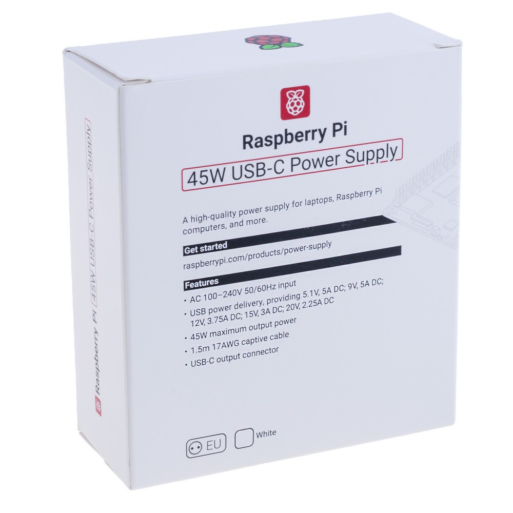 Блок живлення RASPBERRY PI 45W USB-C PD Блок живлення RASPBERRY PI 45W USB-C PD