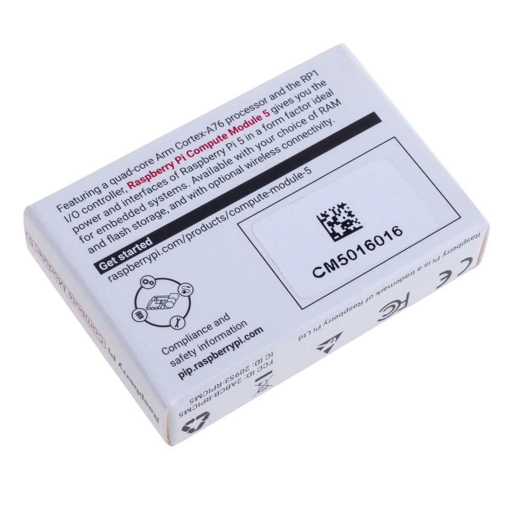 Raspberry Pi Compute Module 5 "CM5", 16GB RAM/16GB eMMC, ohne Wi-Fi CM5016016