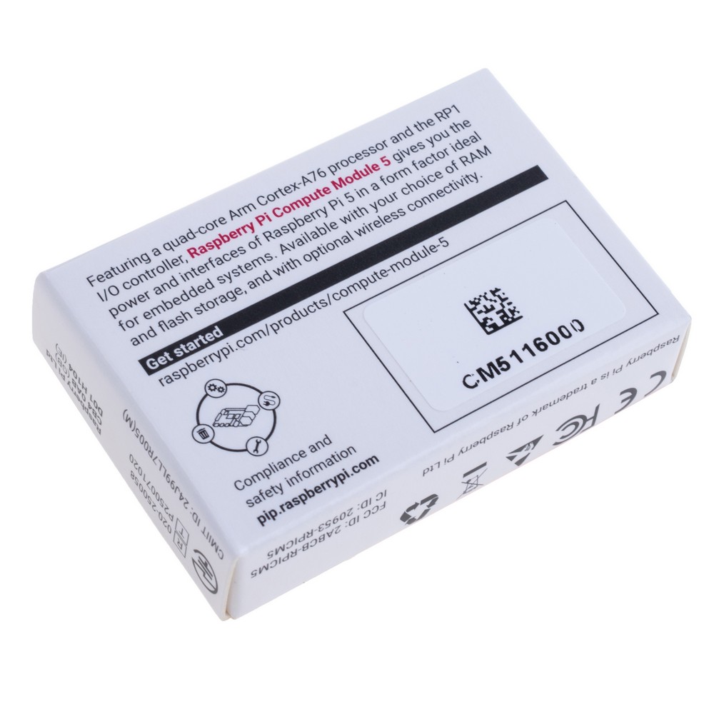 Raspberry Pi Compute Module 5 "CM5", 16GB RAM/Lite, Wi-Fi CM5116000