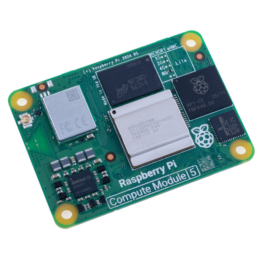 Raspberry Pi Compute Module 5 "CM5", 8GB RAM/LITE eMMC, Wi-Fi, CM5108000 Raspberry Pi Compute Module 5 "CM5", 8GB RAM/LITE eMMC, Wi-Fi, CM5108000