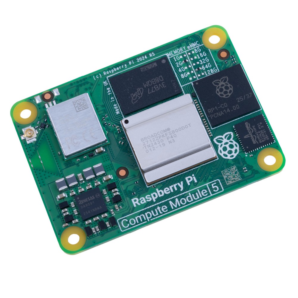 Raspberry Pi Compute Module 5 "CM5" 2GB RAM/64GB eMMC, Wi-Fi, CM5102064 Raspberry Pi Compute Module 5 "CM5" 2GB RAM/64GB eMMC, Wi-Fi, CM5102064