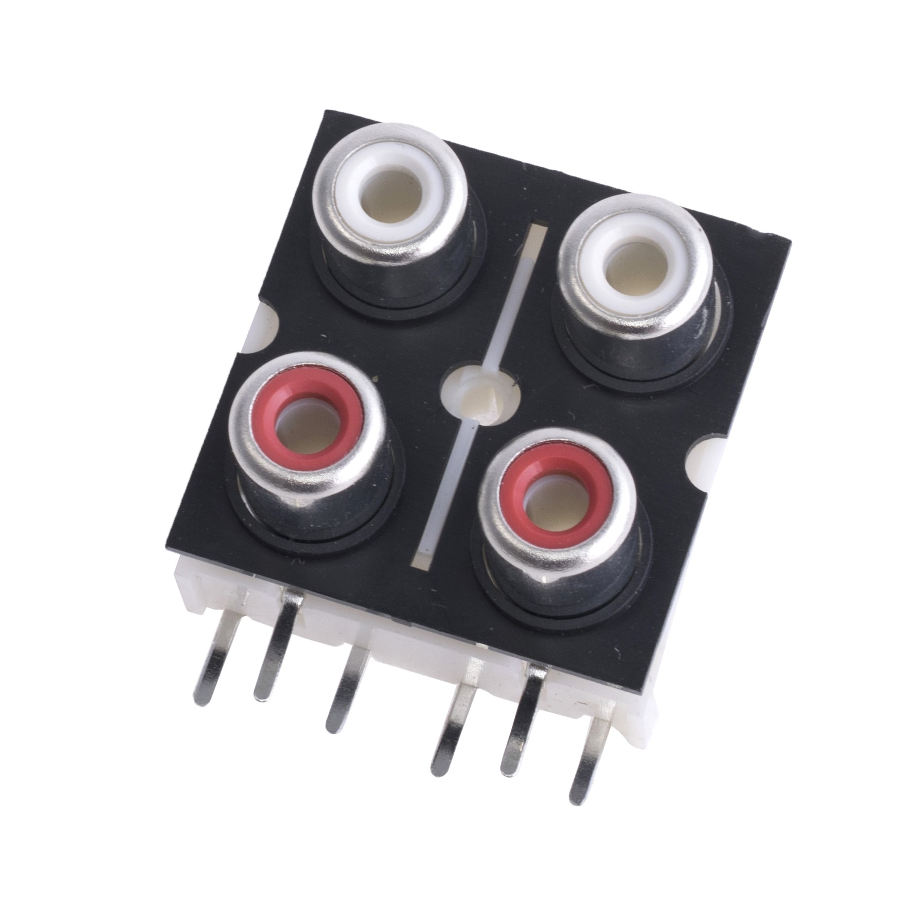 RCA колодка на 4 выходов (KLS1-RCA-401-T-WH-WH-RE-RE)