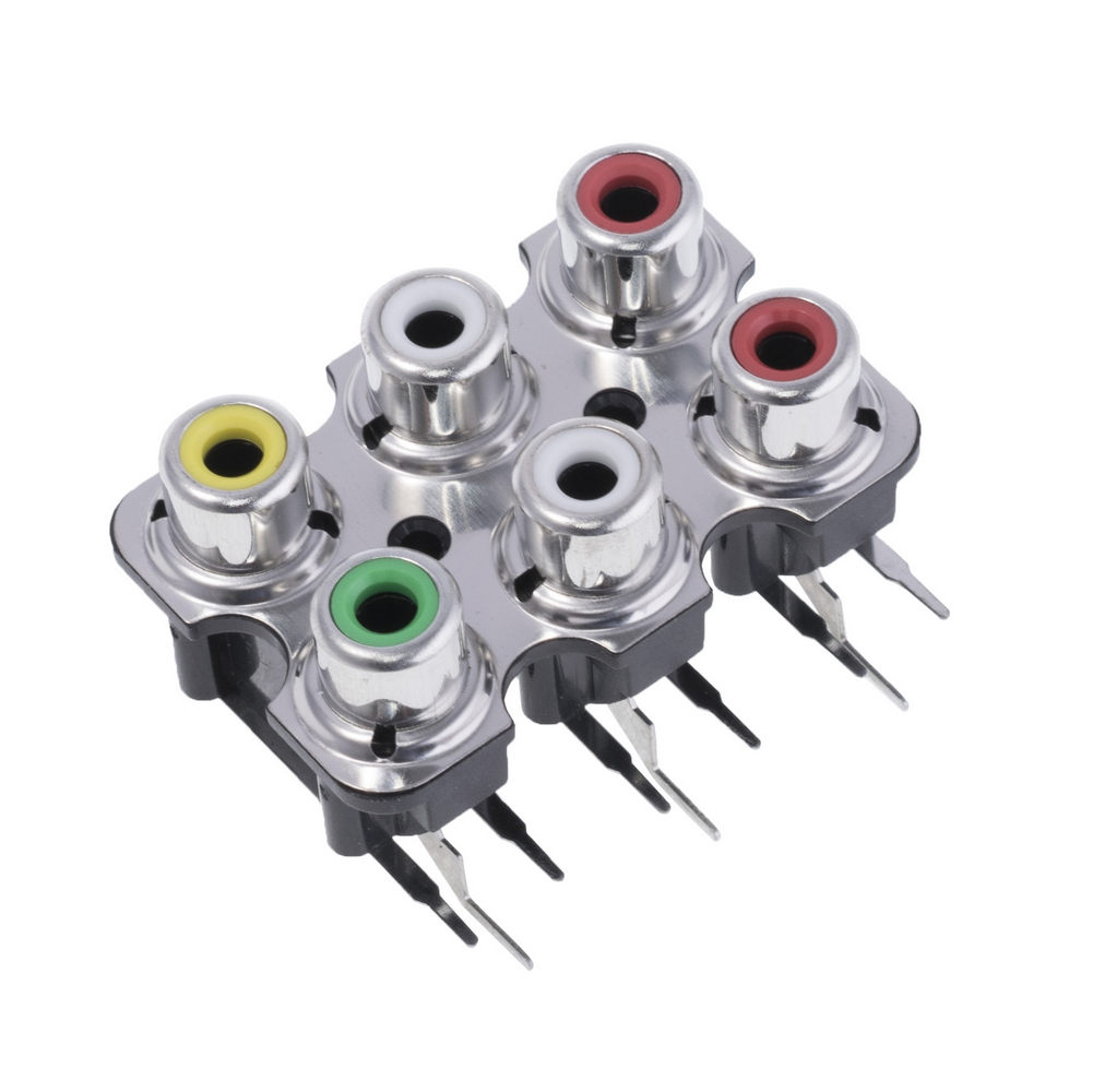 RCA колодка на 6 выходов (RCA-602-N-YE-WH-RE-GR-WH-RE) RCA колодка на 6 выходов (RCA-602-N-YE-WH-RE-GR-WH-RE)