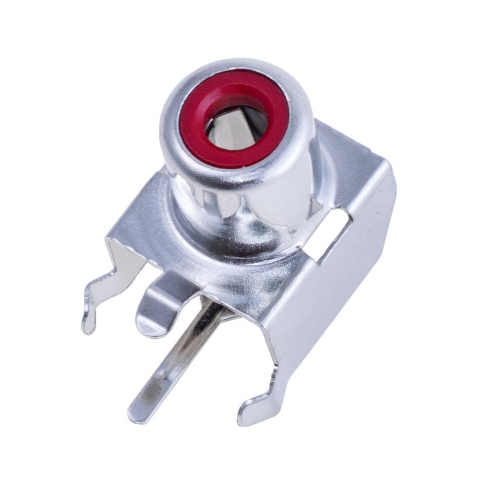 Steckdose RCA rot, eckig auf Platte (CC-132-R/1) Steckdose RCA rot, eckig auf Platte (CC-132-R/1)