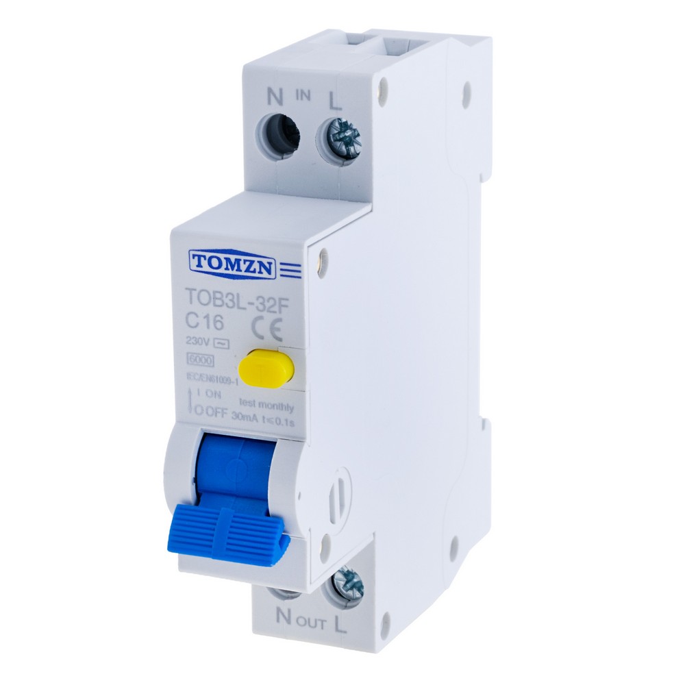 RCBO 1P+N 18MM 230V 6KA 16A(TOMZN)