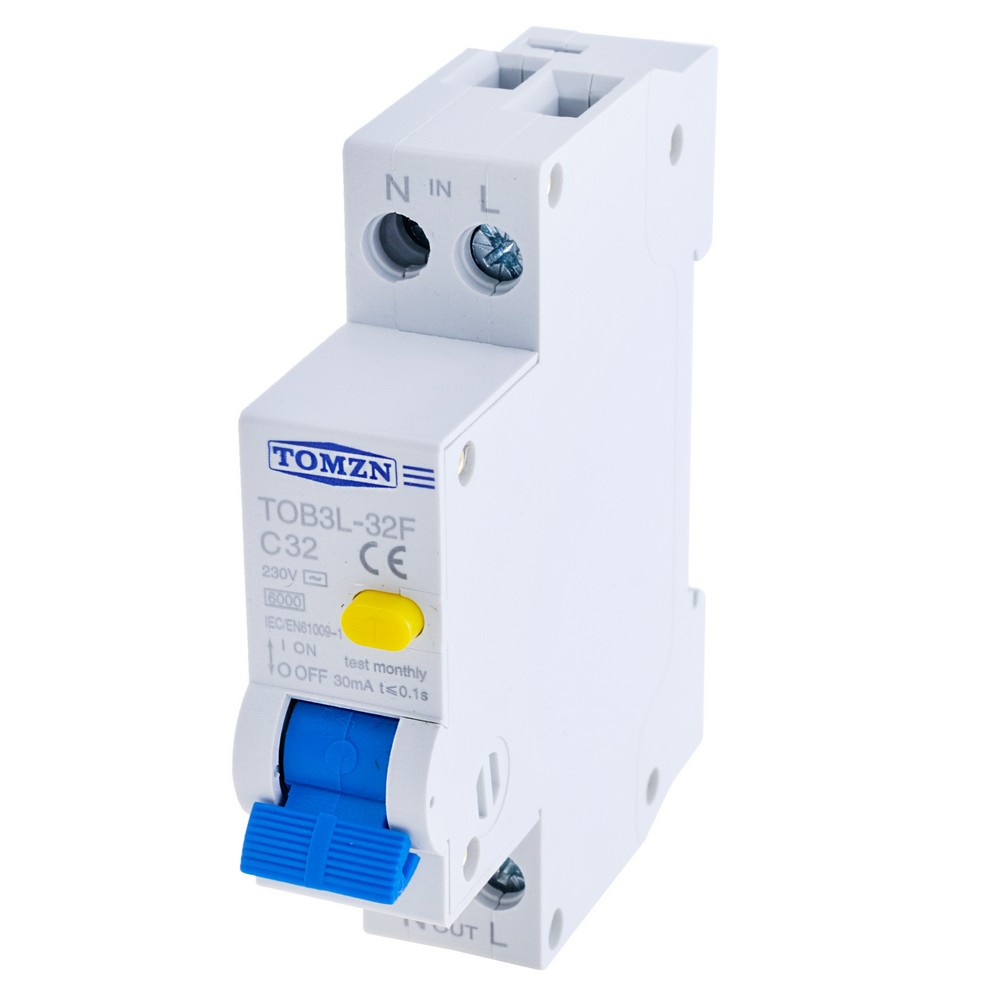 RCBO 1P+N 18MM 230V 6KA 32A(TOMZN)