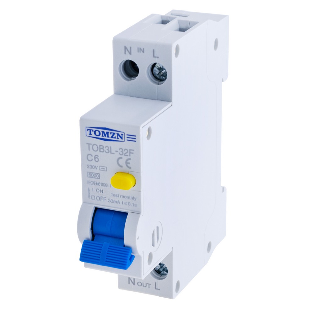 RCBO 1P+N 18MM 230V 6KA 6A(TOMZN)