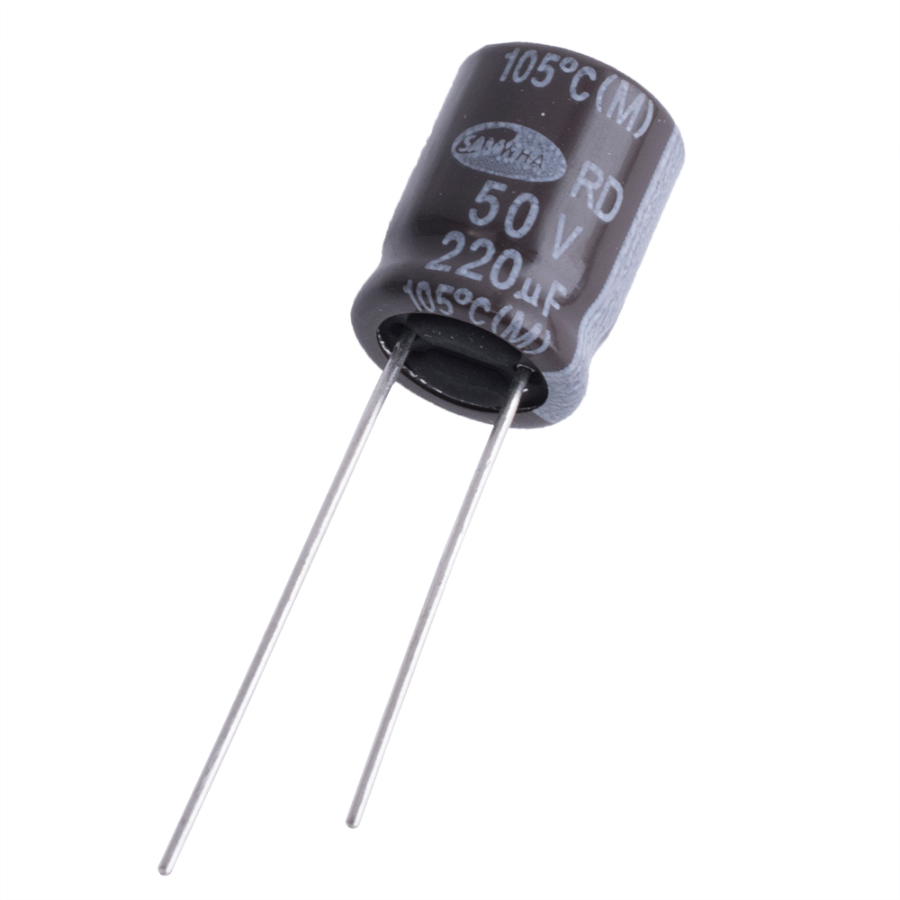 220uF 50V RD 10x12mm 105°C (RD1H227M1012MPA159-Samwha) (электролитический конденсатор)