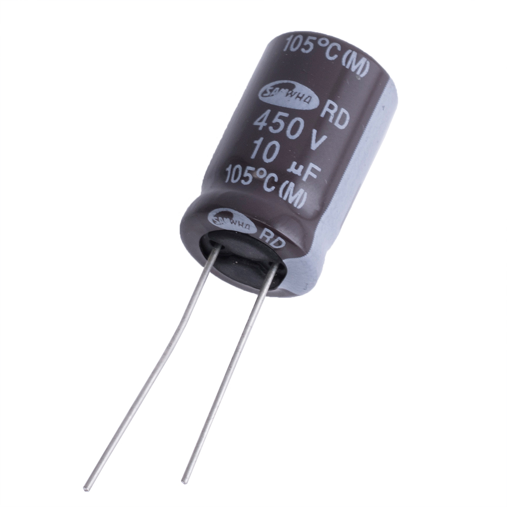 10uF 450V RD 12x20mm 105°C (RD2W106M12020PL159-Samwha) (электролитический конденсатор)