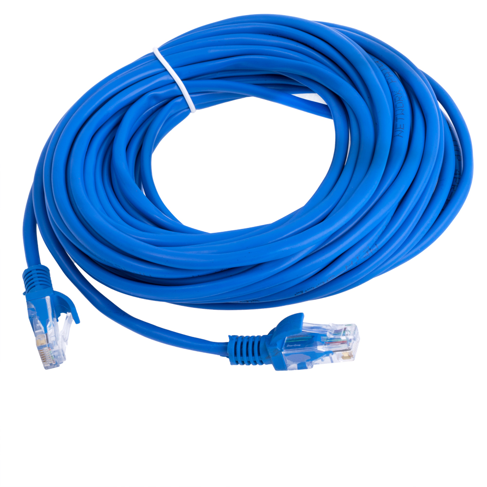 Патч-корд литой RITAR, CCA, UTP, RJ45, Cat.5e, 10m, синий Q100