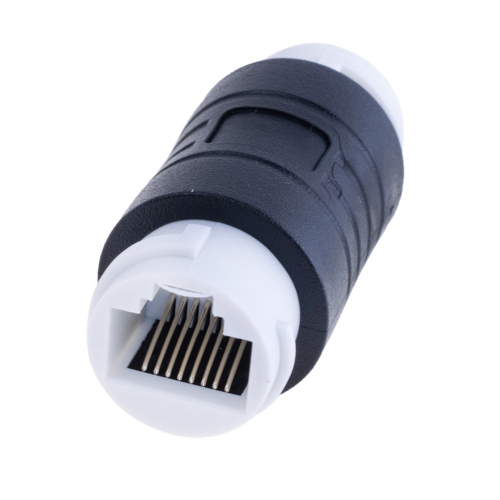 З'єднувач RJ45 8P8C IP68 мама/мама RJ45 для з'єднання кабелю герметичний чорний