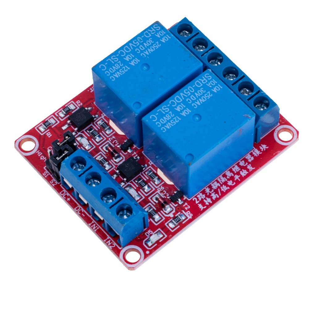 Реле модуль 2-канали 5V з опто-розв'язкою