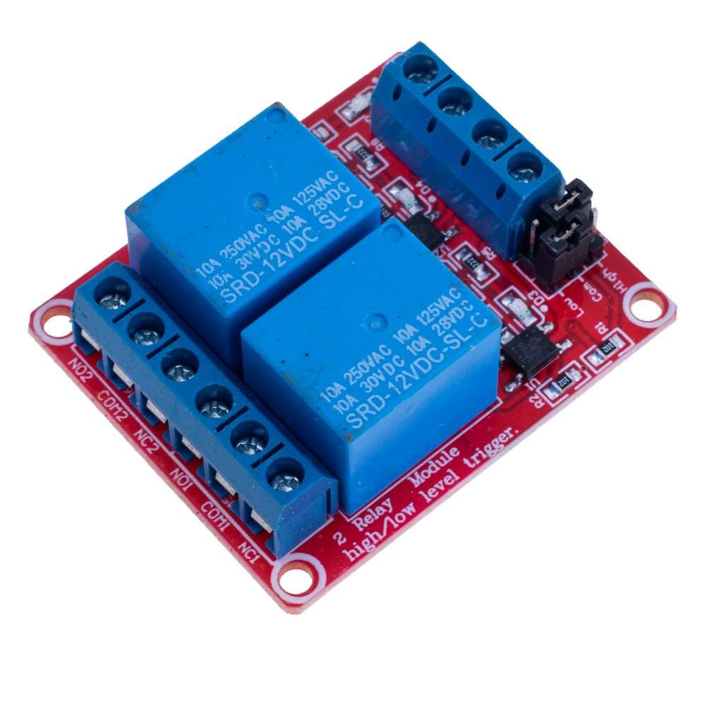 Relaismodul, 2 Kanäle, 12V, mit Optokopplertrennung