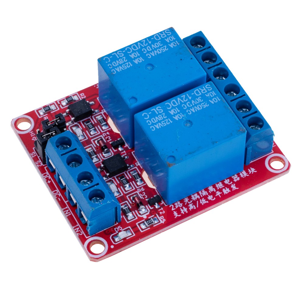 Relaismodul, 2 Kanäle, 12V, mit Optokopplertrennung