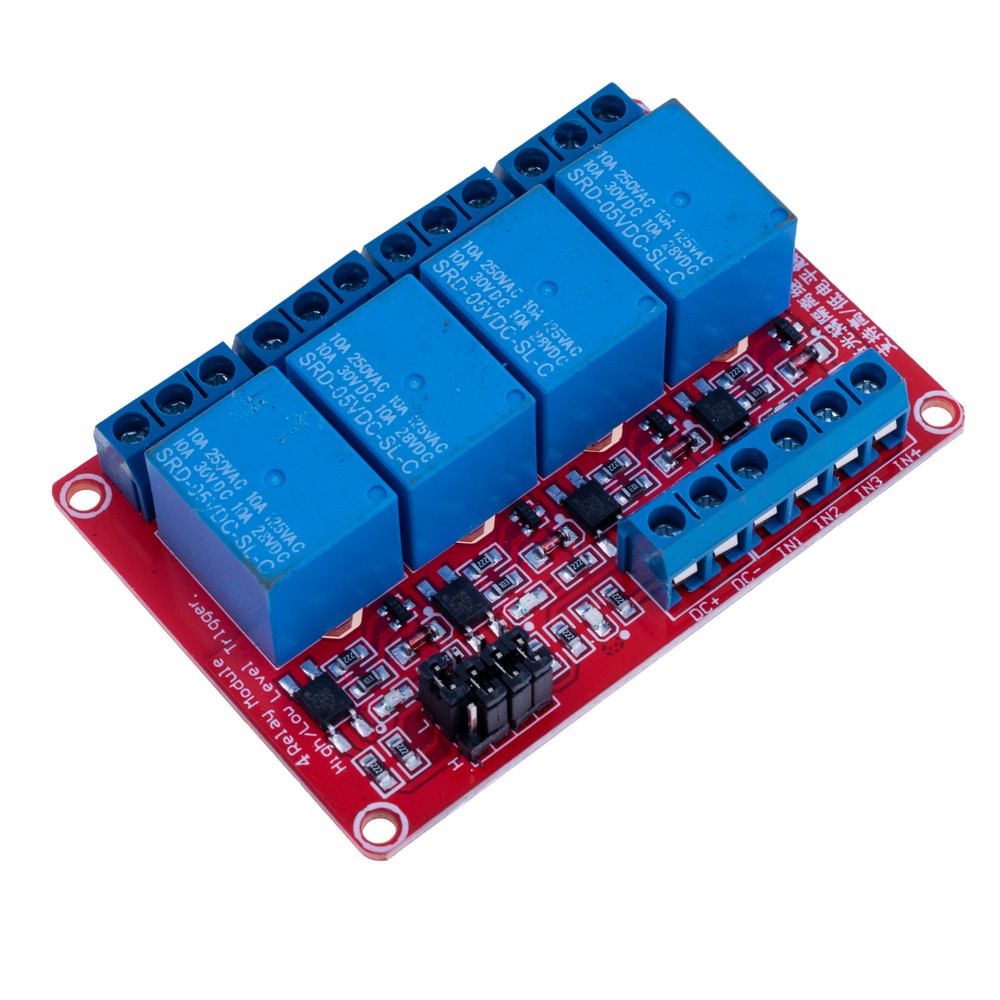 Relaismodul, 4 Kanäle, 5V, mit Optokopplertrennung