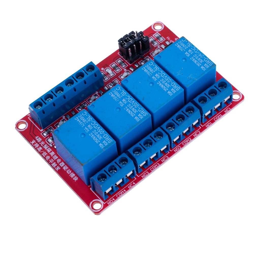 Relaismodul, 4 Kanäle, 5V, mit Optokopplertrennung