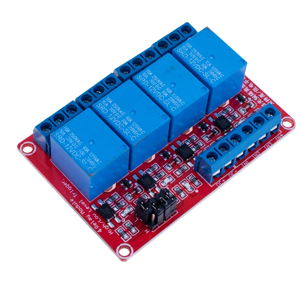 Relaismodul, 4 Kanäle, 12V, mit Optokopplertrennung