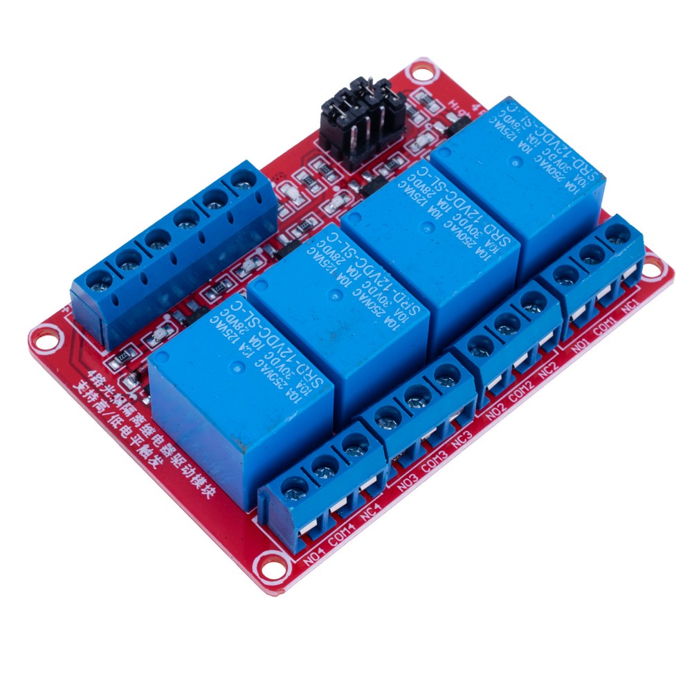 Relaismodul, 4 Kanäle, 12V, mit Optokopplertrennung