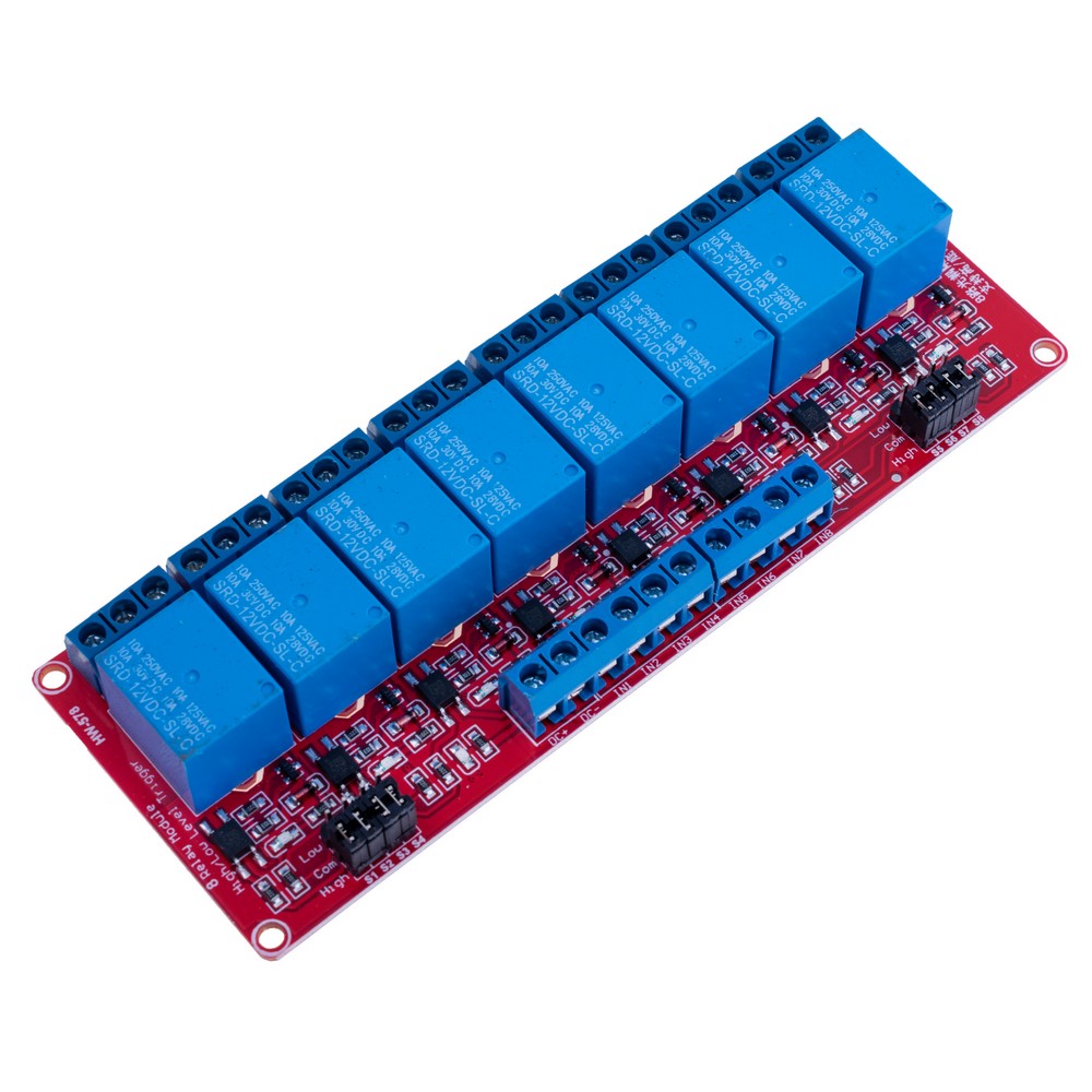 Relaismodul, 8 Kanäle, 12V, mit Optokopplertrennung
