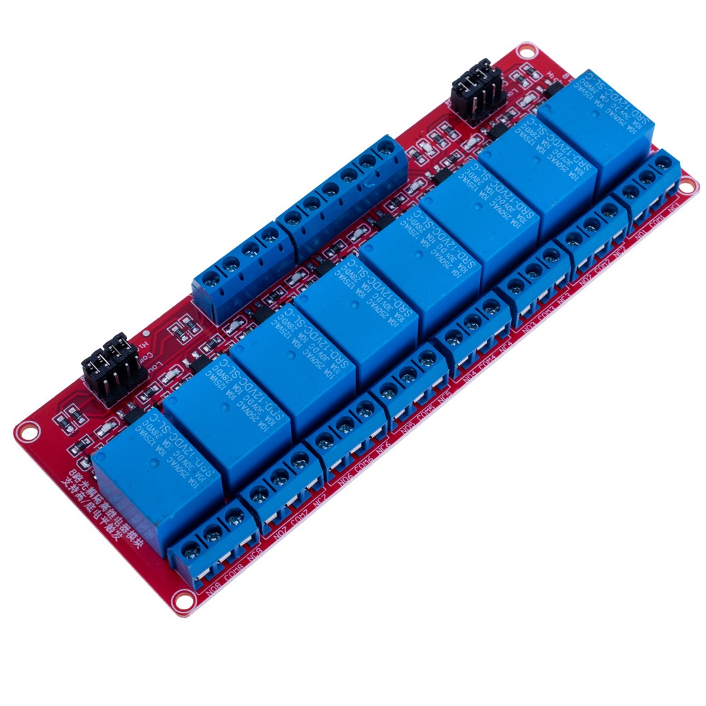 Relaismodul, 8 Kanäle, 12V, mit Optokopplertrennung