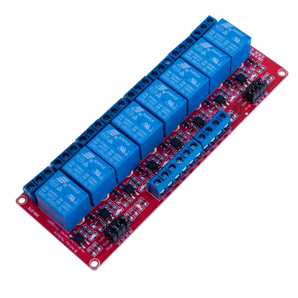 Relaismodul, 8 Kanäle, 5V, mit Optokopplertrennung