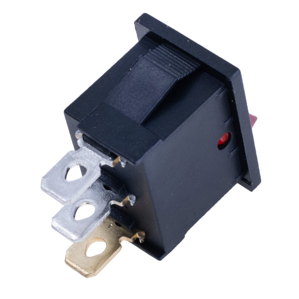 Перемикач Rocker, KCD1-2-101N RED BUTTON 220V