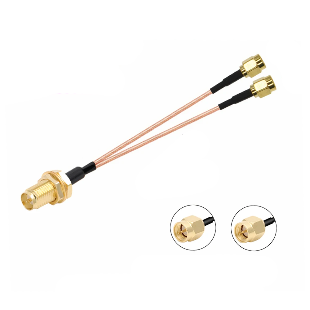 RPSMA Female-2x SMA Male 30cm RG178