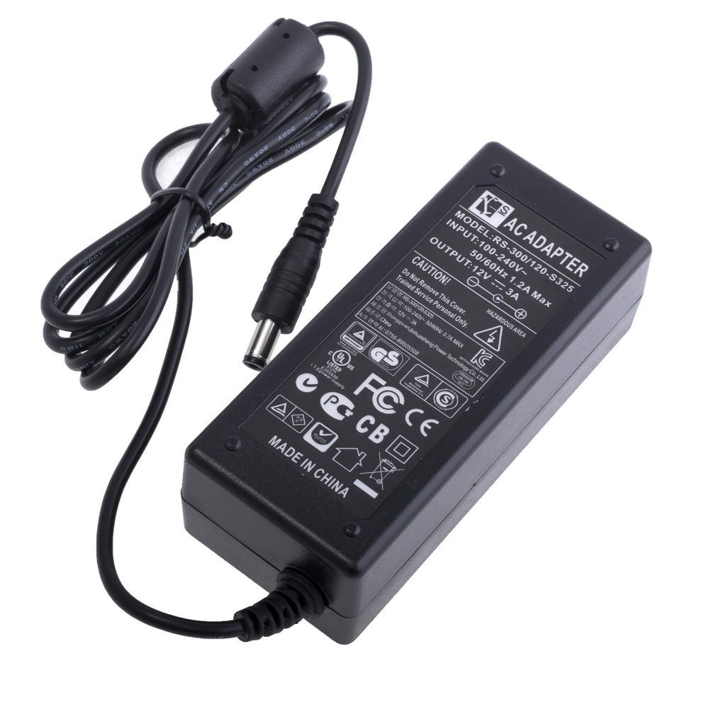 AC 100-240V auf 12V DC 3A Netzteil Adapter mit Netzstromkabel 12V 36W  Adapter