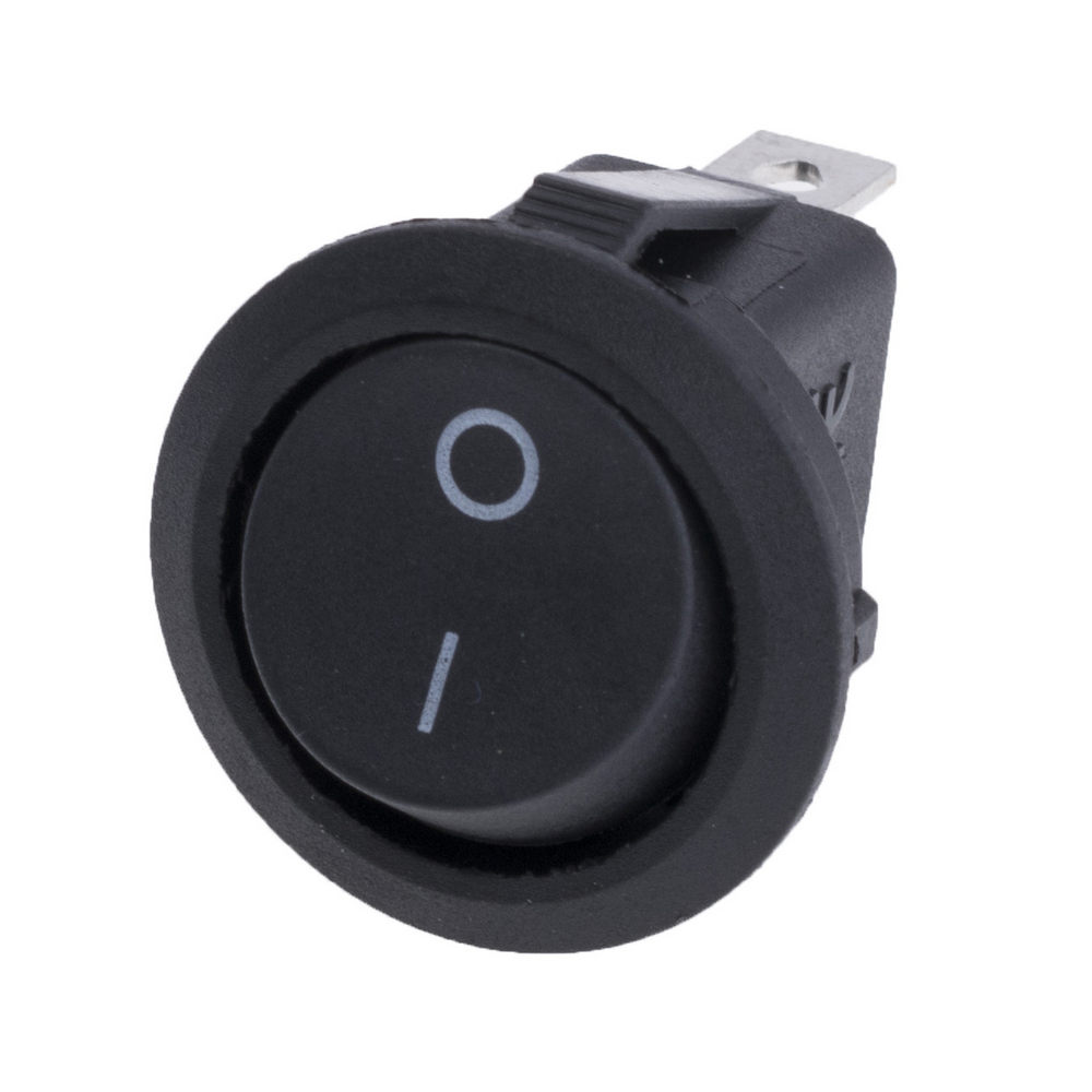 RS101-8C (Gehause schwarz, schwarze Taste) Schlusselschalter ON-OFF, 6A, 250V, 2-polig, D = 20,5 mm Montage