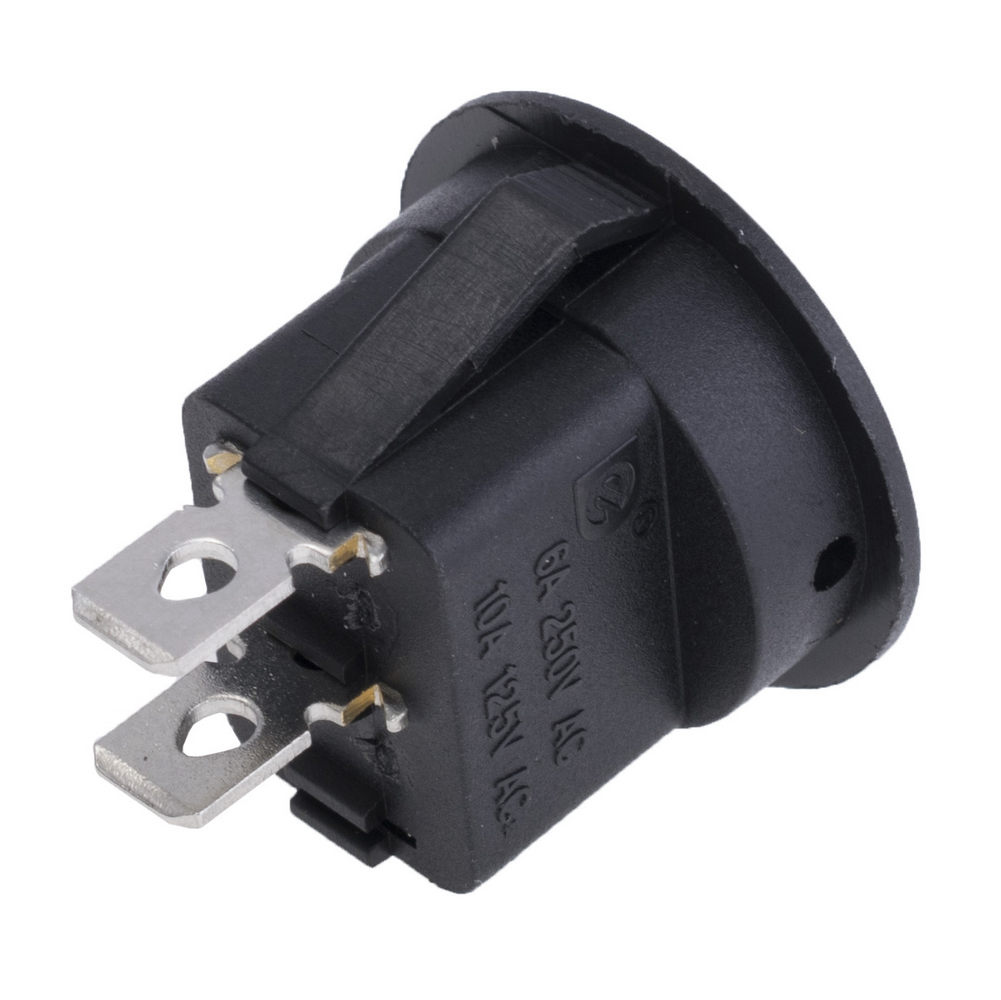 RS101-8C (Gehause schwarz, schwarze Taste) Schlusselschalter ON-OFF, 6A, 250V, 2-polig, D = 20,5 mm Montage