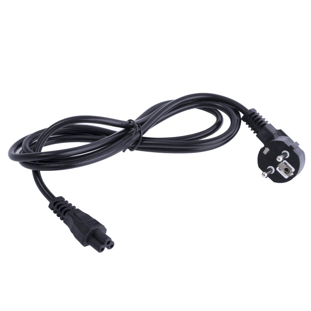 Kabel CEE 7/4 (Schuko) + C5 ("Mickey Mouse") 3х0,75/1,8m/schwarz (KLS17-SH005+SM112-1.8M-B-H05VV-F 3*0.75 – KLS)