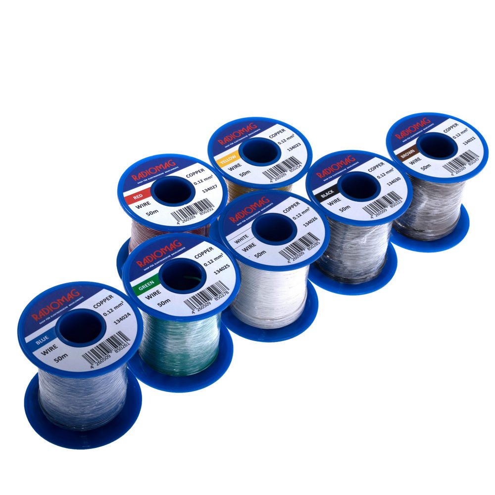 Litzensortiment 0,12mm² Kupfer PVC 7-farbig 50m Spulen