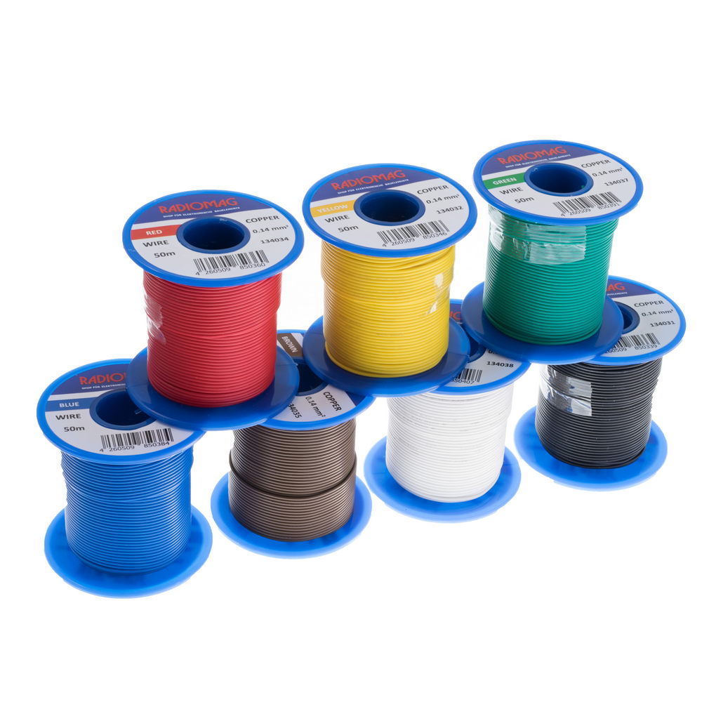 Litzensortiment 0,14mm² Kupfer PVC 7-farbig 50m Spulen Litzensortiment 0,14mm² Kupfer PVC 7-farbig 50m Spulen