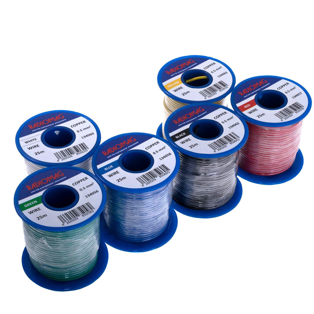 Litzensortiment 0,5mm² Kupfer PVC 6-farbig 25m Spulen