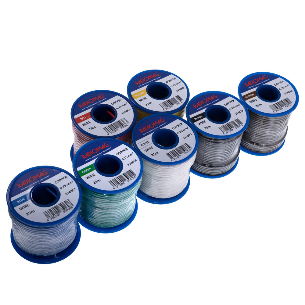Litzensortiment 0,75mm² Kupfer PVC 7-farbig 25m Spulen