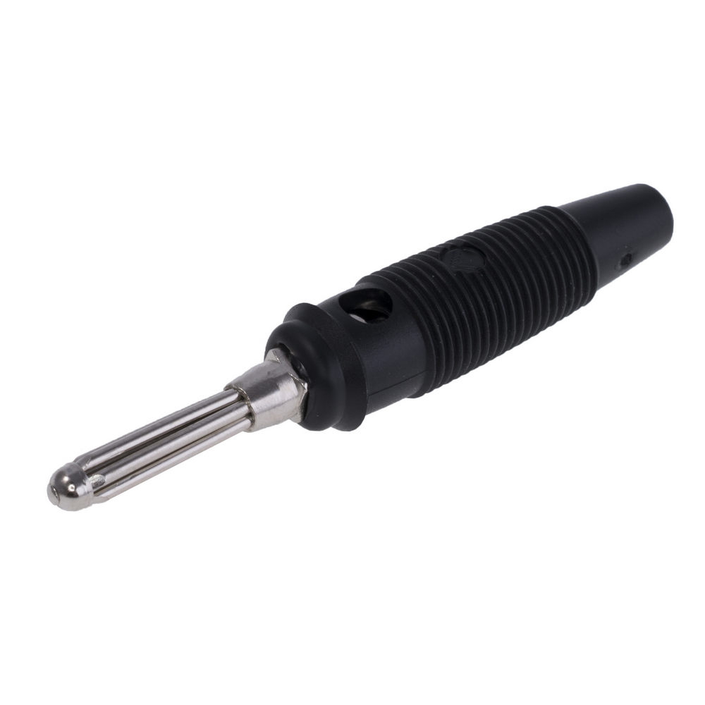 Stecker Banane, schwarz 4mm,  30A, 60V DC (BUELA30KSW)