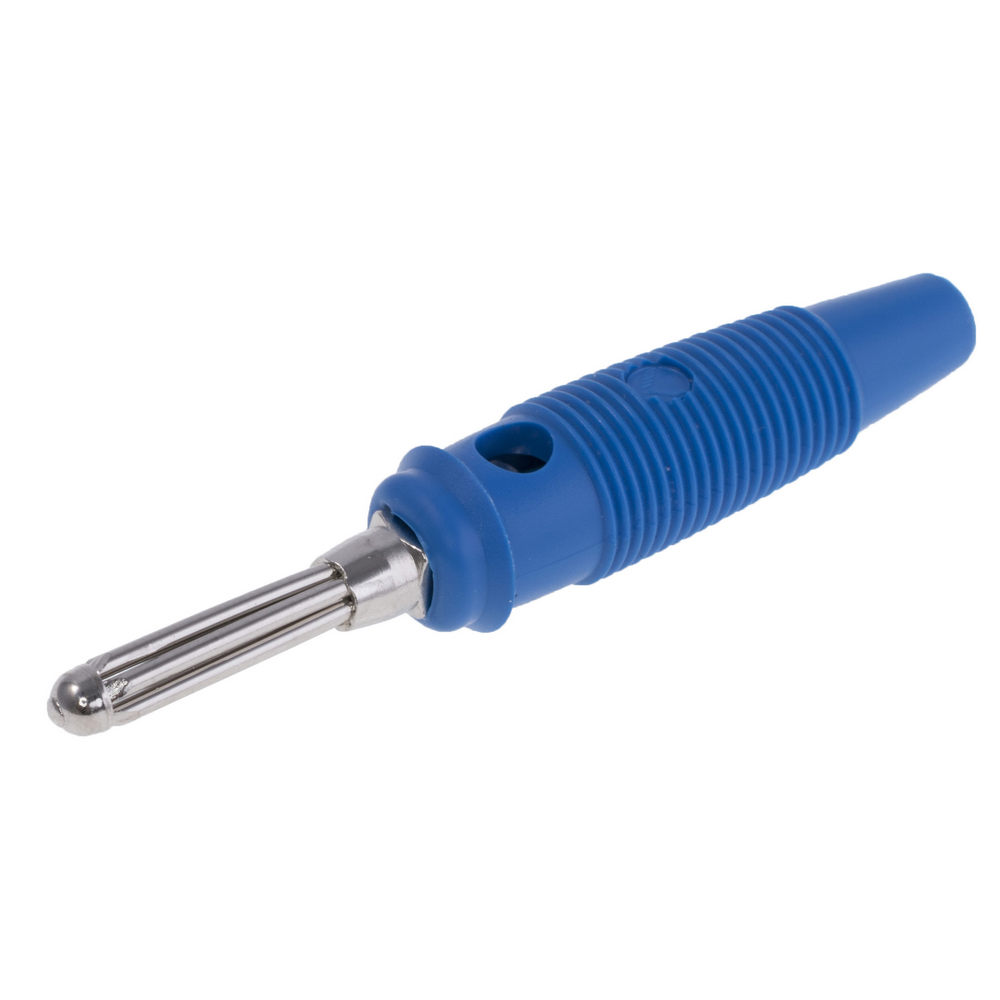 Stecker Banane, blau 4mm,  30A, 60V DC (BUELA30KBL)