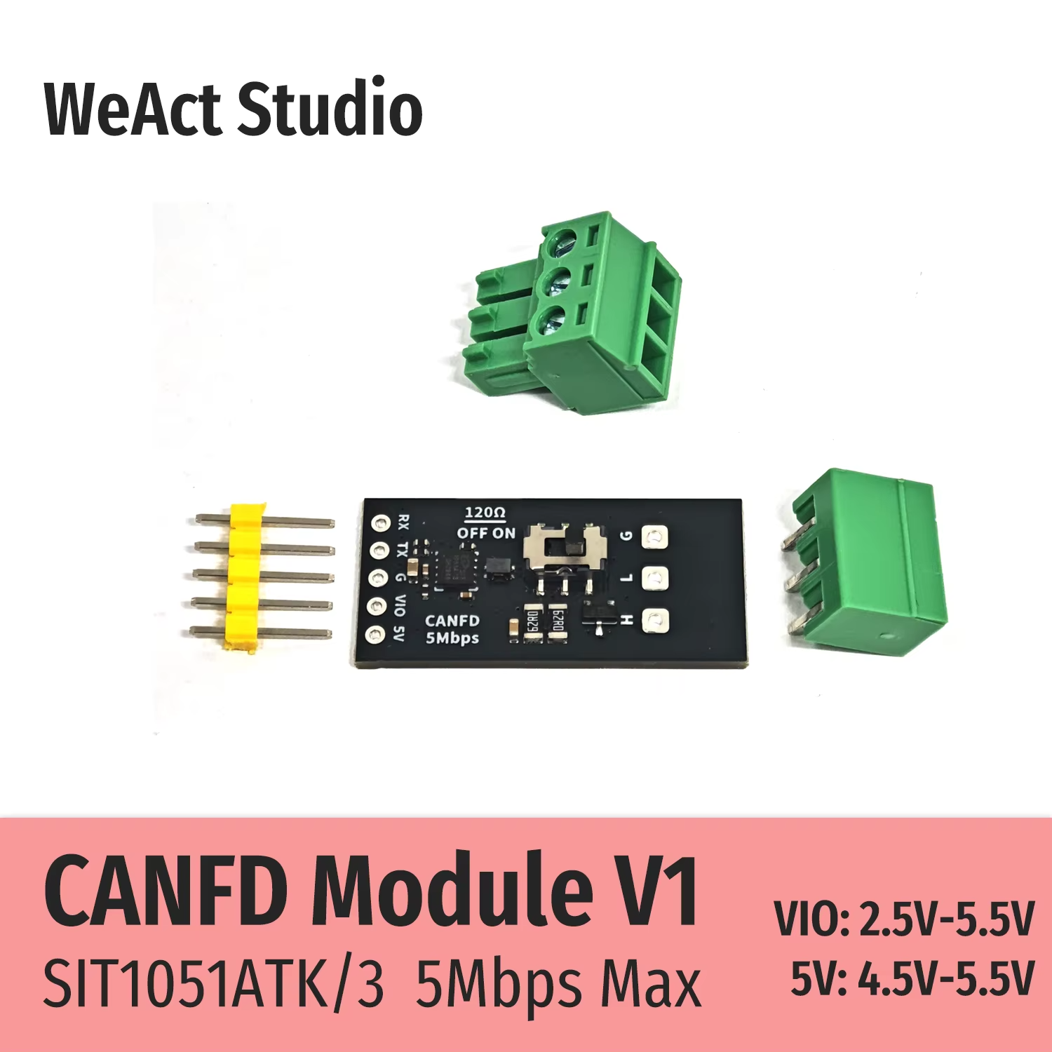 Налагоджувальна плата CANFD Module V1 SIT1051ATK/3 (WeAct Studio)