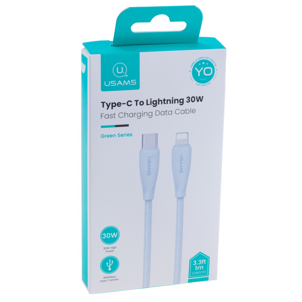 SJ717 Type-C To Lightning 30W Fast Charging Data Cable - Green Series 1M (SJ717USB03 Blue – USAMS)