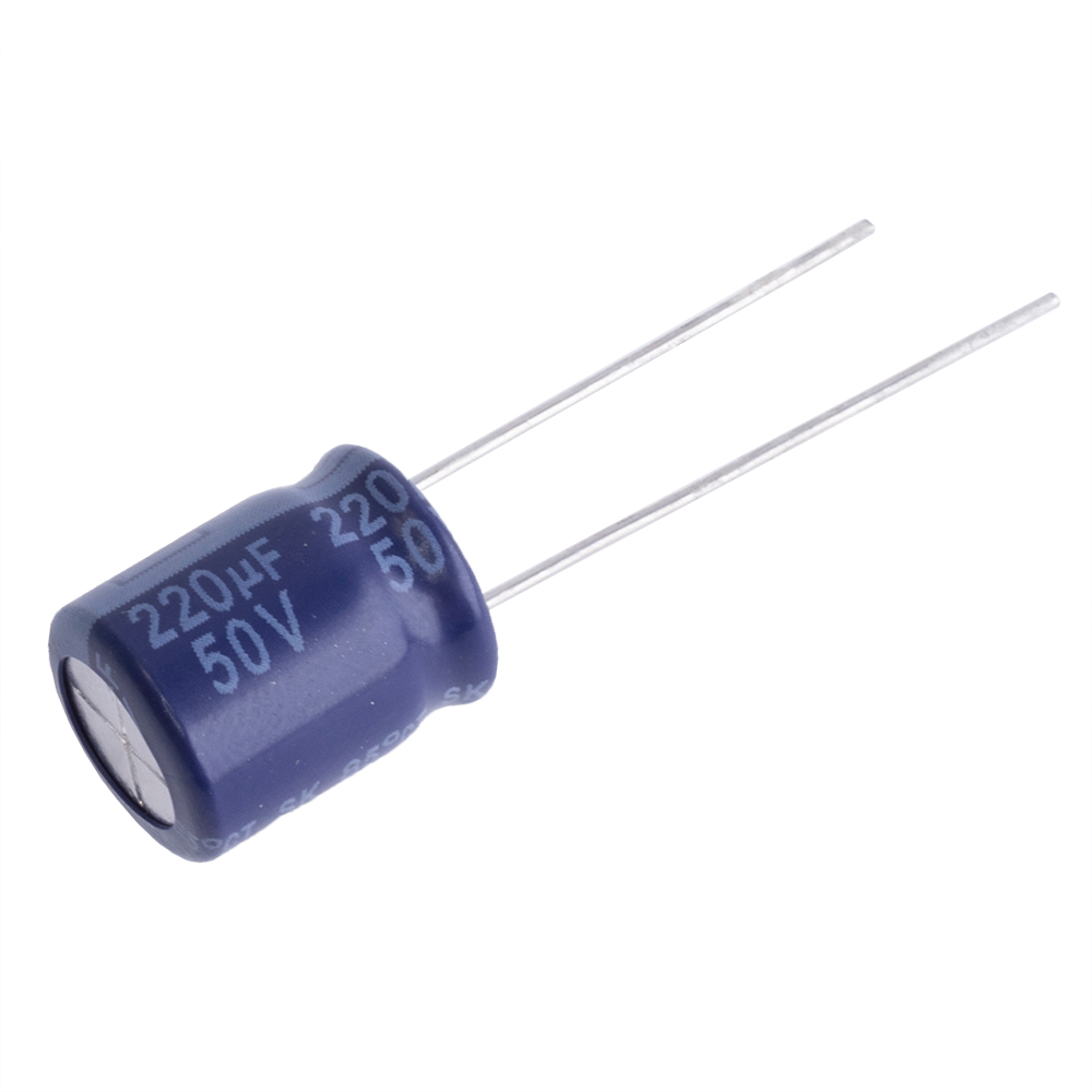 220uF 50V SK 10x12mm 85°C (SK050M0220A5F-1012-Yageo) (электролитический конденсатор)