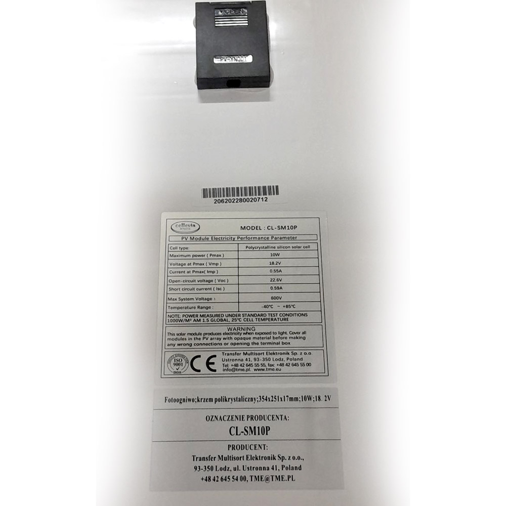 Solarbatterie, 10Вт/12В (polykristallin) Solarbatterie, 10Вт/12В (polykristallin)